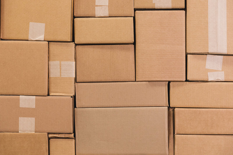 Cardboard boxes stacked