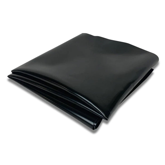 A black mat folded up with a white background