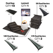 Emergency Flood Kit with FREE Solar Lantern Charger - Consolidated Containment